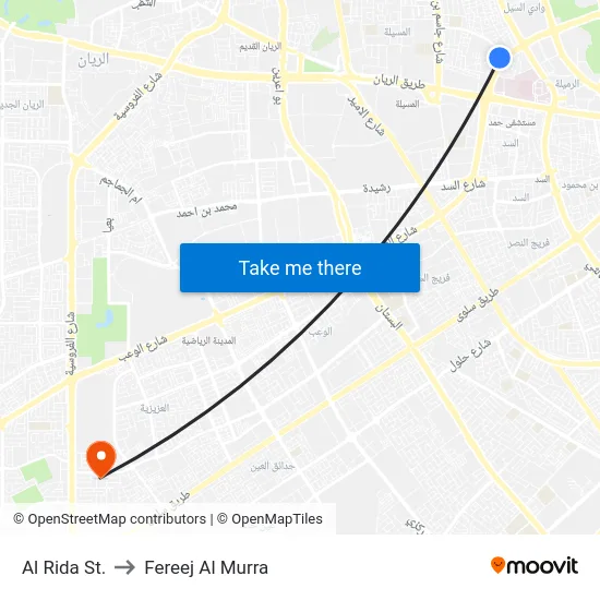 Al Rida St. to Fereej Al Murra map