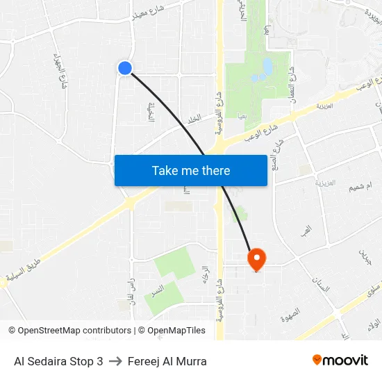 Al Sedaira Stop 3 to Fereej Al Murra map