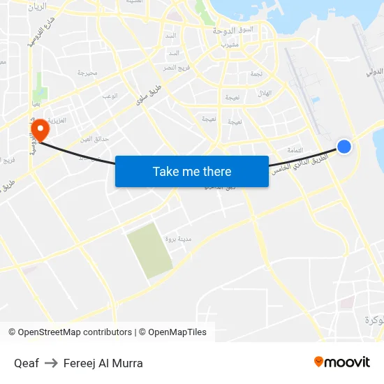 Qeaf to Fereej Al Murra map