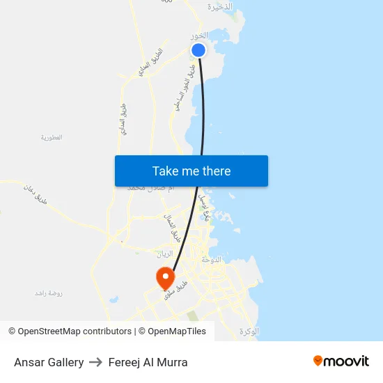Ansar Gallery to Fereej Al Murra map
