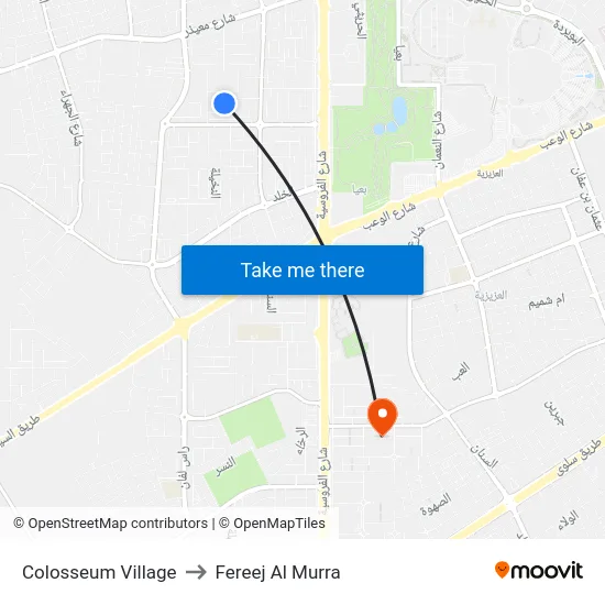 Colosseum Village to Fereej Al Murra map