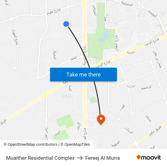Muaither Residential Complex to Fereej Al Murra map