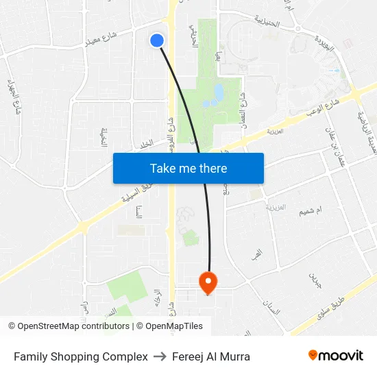 Family Shopping Complex to Fereej Al Murra map
