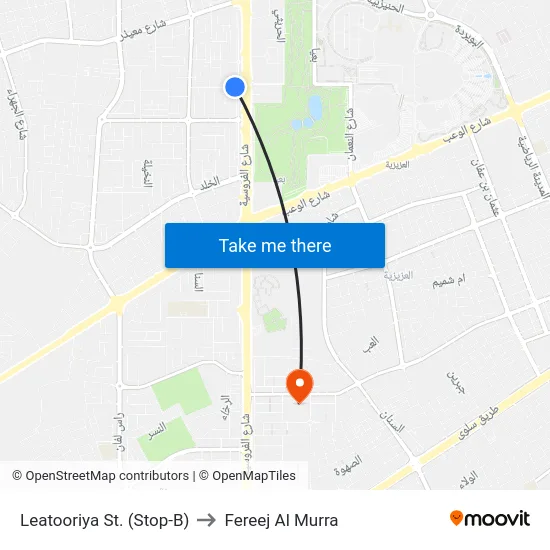 Leatooriya St. (Stop-B) to Fereej Al Murra map