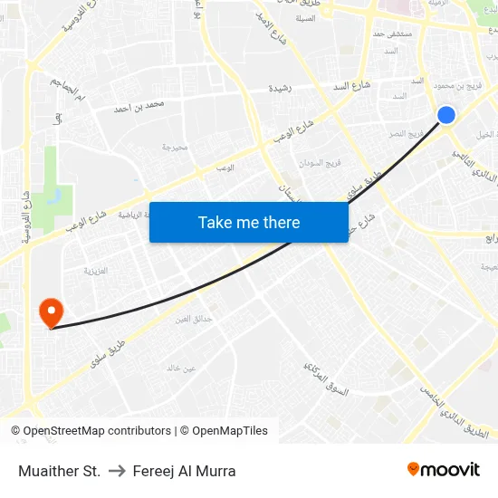 Muaither St. to Fereej Al Murra map