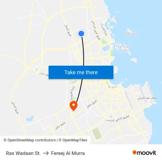 Ras Wadaan St. to Fereej Al Murra map