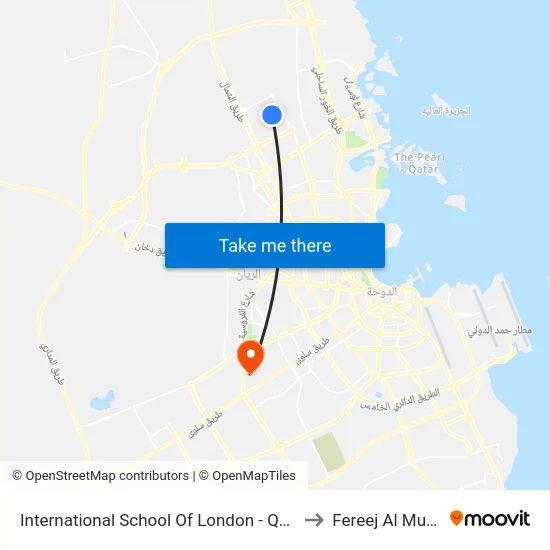 International School Of London - Qatar to Fereej Al Murra map