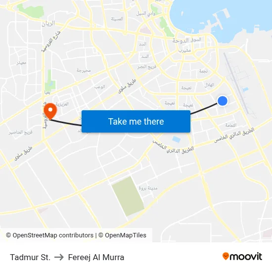 Tadmur St. to Fereej Al Murra map
