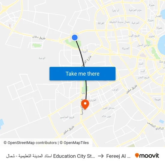 استاد المدينة التعليمية - شمال Education City Stadium - North to Fereej Al Murra map