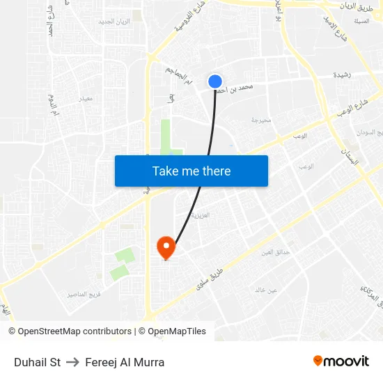 Duhail St to Fereej Al Murra map