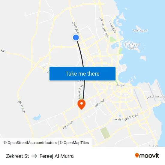 Zekreet St to Fereej Al Murra map