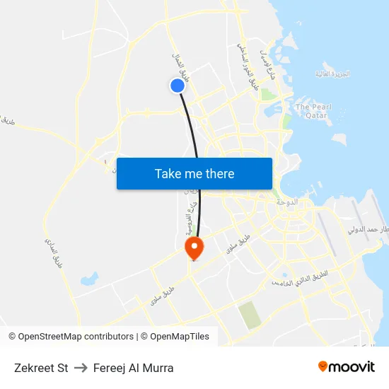 Zekreet St to Fereej Al Murra map