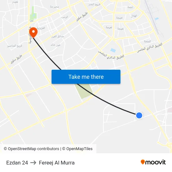 Ezdan 24 to Fereej Al Murra map