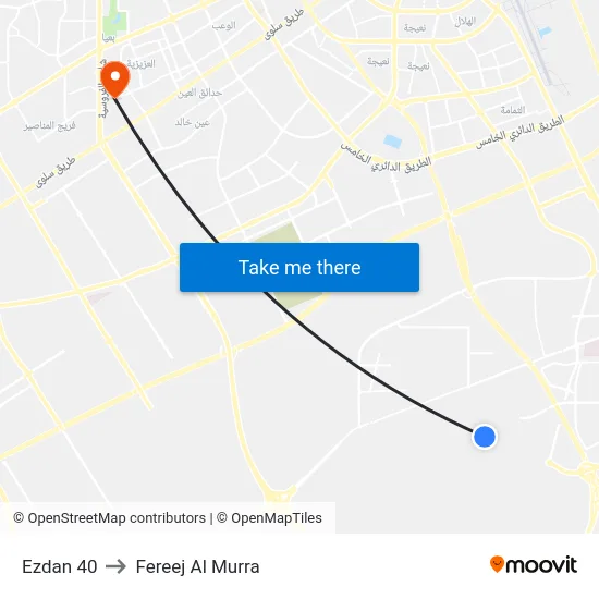 Ezdan 40 to Fereej Al Murra map