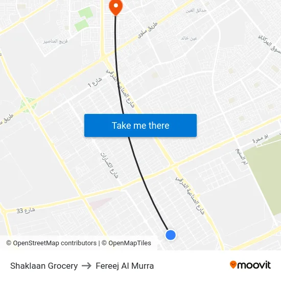 Shaklaan Grocery to Fereej Al Murra map