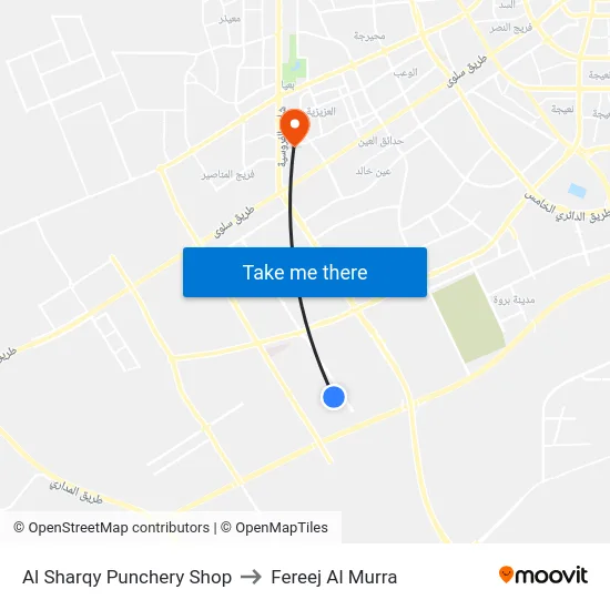 Al Sharqy Punchery Shop to Fereej Al Murra map