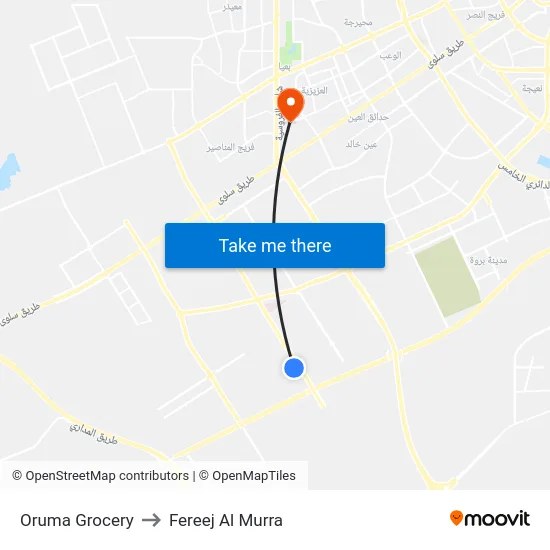 Oruma Grocery to Fereej Al Murra map