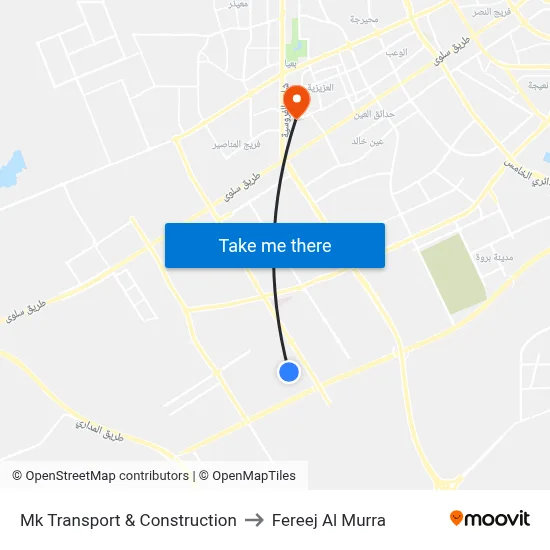 Mk Transport & Construction to Fereej Al Murra map