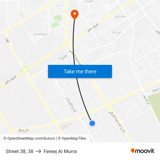 Street 38, 38 to Fereej Al Murra map