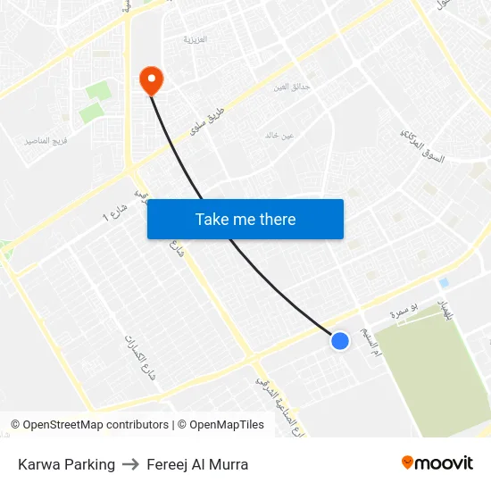Karwa Parking to Fereej Al Murra map
