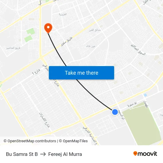 Bu Samra St B to Fereej Al Murra map