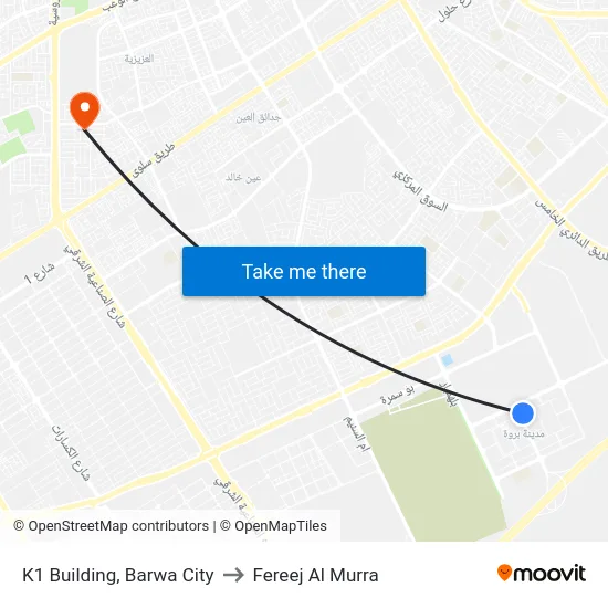 K1 Building, Barwa City to Fereej Al Murra map