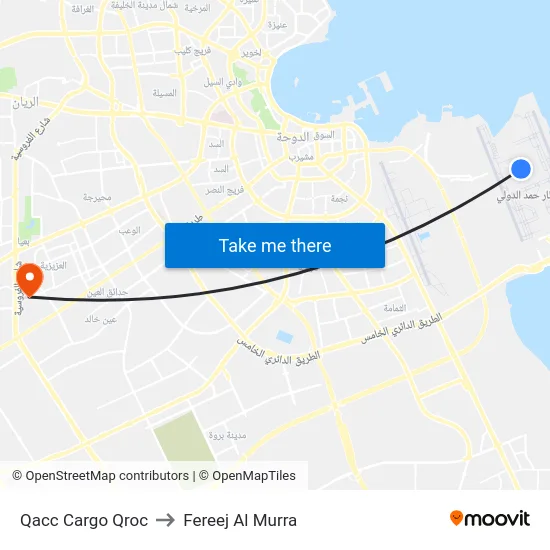 Qacc Cargo Qroc to Fereej Al Murra map