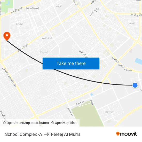 School Complex -A to Fereej Al Murra map