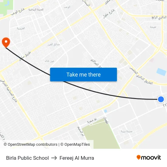Birla Public School to Fereej Al Murra map