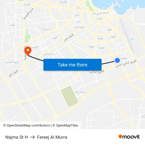 Najma St H to Fereej Al Murra map