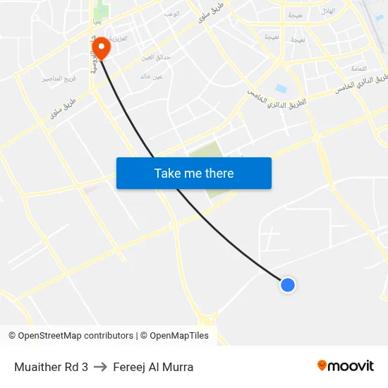 Muaither Rd 3 to Fereej Al Murra map