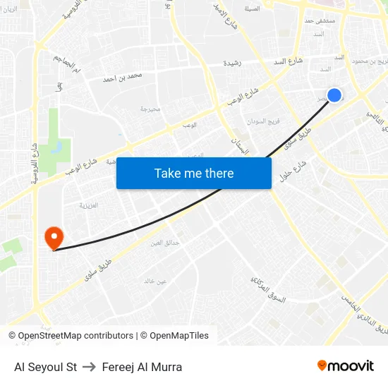 Al Seyoul St to Fereej Al Murra map
