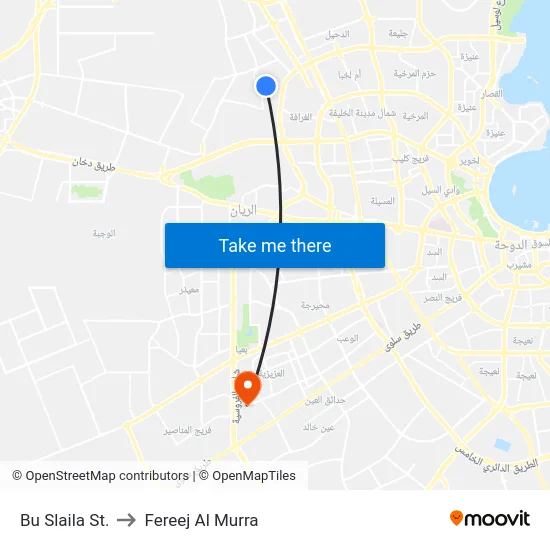 Bu Slaila St. to Fereej Al Murra map