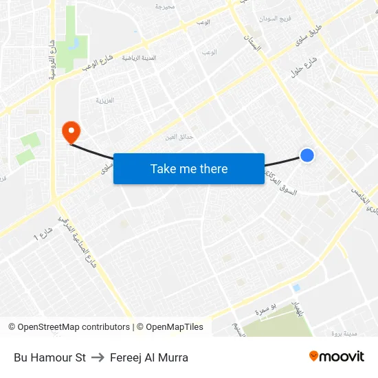 Bu Hamour St to Fereej Al Murra map