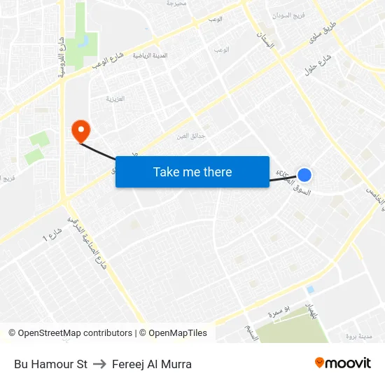 Bu Hamour St to Fereej Al Murra map