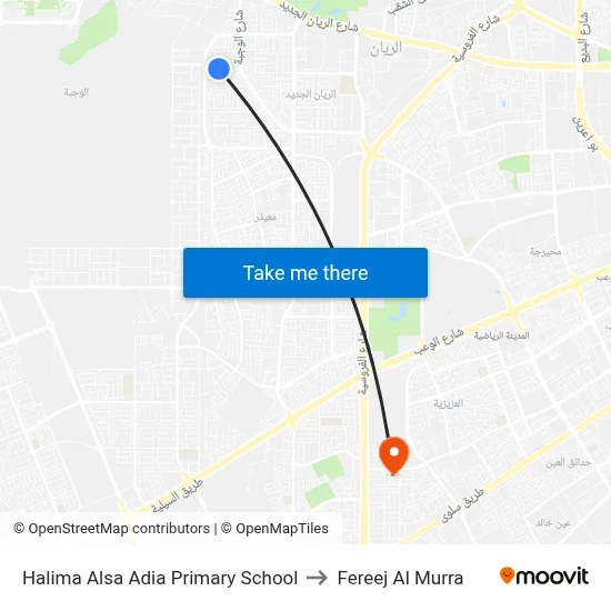 Halima Alsa Adia Primary School to Fereej Al Murra map
