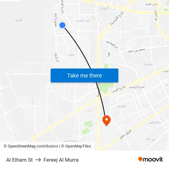 Al Elham St to Fereej Al Murra map