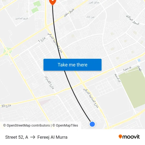 Street 52, A to Fereej Al Murra map