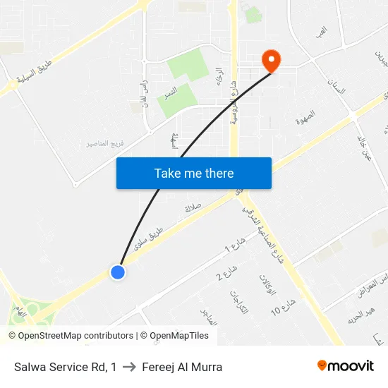 Salwa Service Rd, 1 to Fereej Al Murra map
