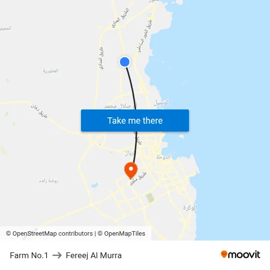 Farm No.1 to Fereej Al Murra map