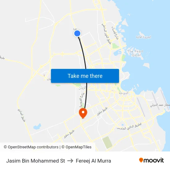 Jasim Bin Mohammed St to Fereej Al Murra map