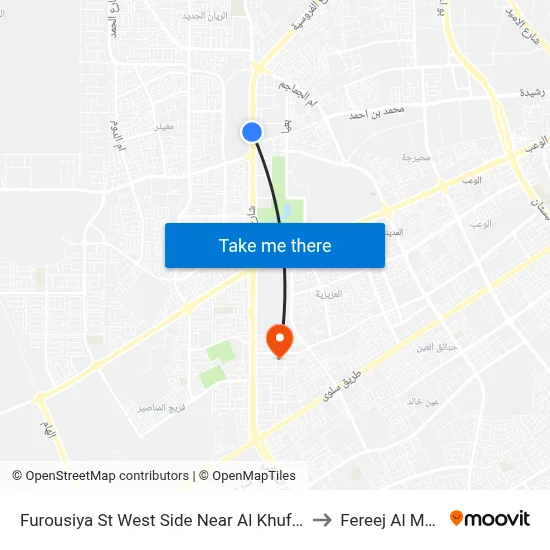 Furousiya St West Side Near Al Khufoos St to Fereej Al Murra map