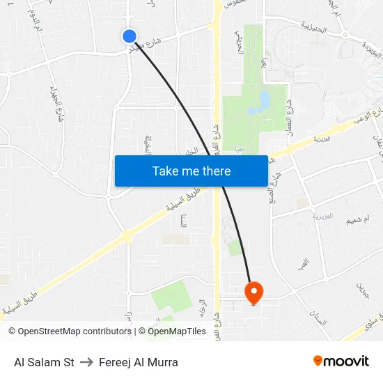 Al Salam St to Fereej Al Murra map