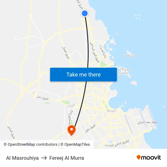 Al Masrouhiya to Fereej Al Murra map