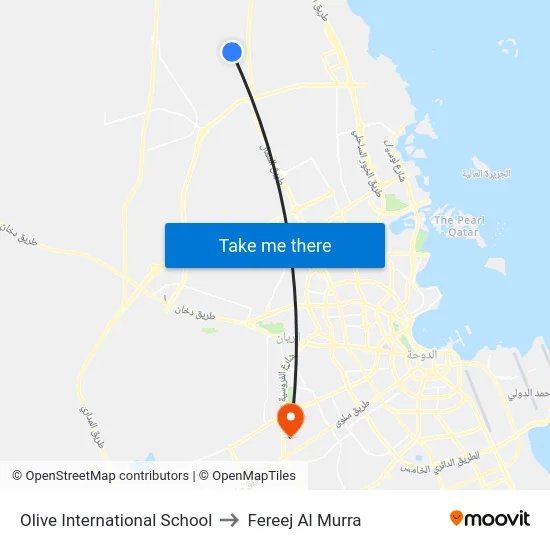Olive International School to Fereej Al Murra map