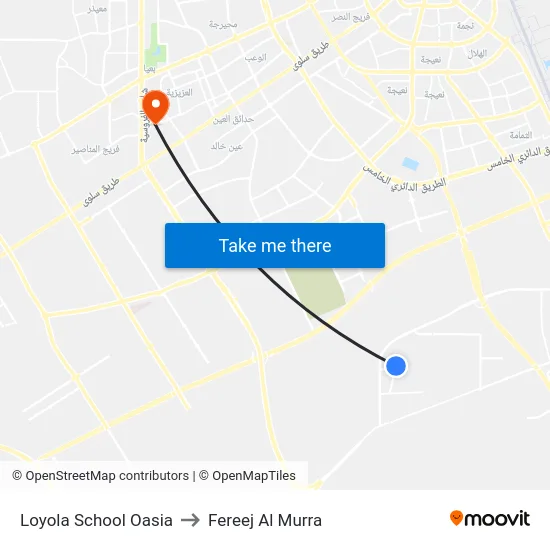 Loyola School Oasia to Fereej Al Murra map