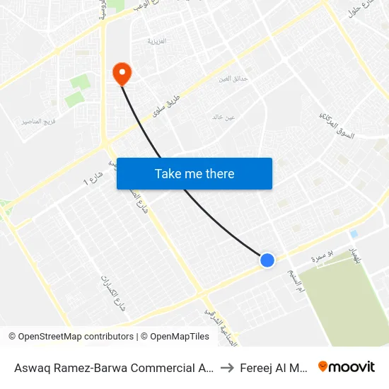 Aswaq Ramez-Barwa Commercial Avenue to Fereej Al Murra map