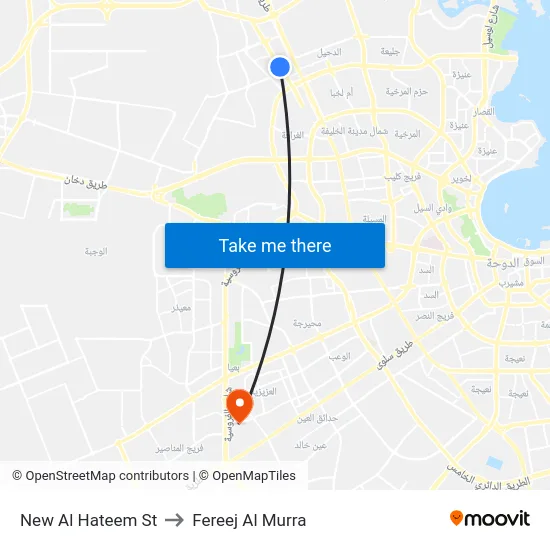 New Al Hateem St to Fereej Al Murra map