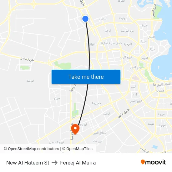 New Al Hateem St to Fereej Al Murra map