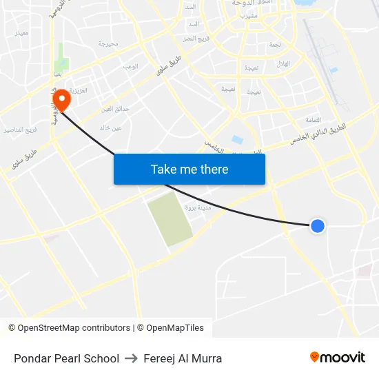 Pondar Pearl School to Fereej Al Murra map
